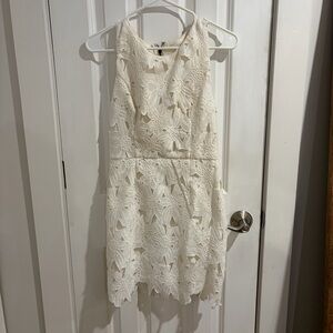 Astr White Floral Lace Dress